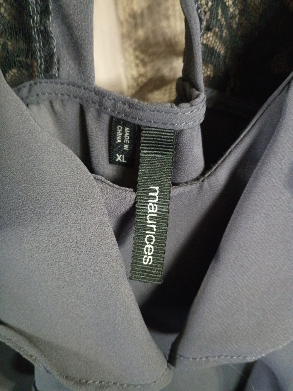 Maurices Light Gray Ruffle Front Tank - Picture 3 of 4
